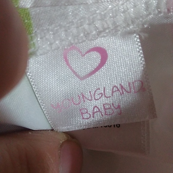 💚🩷Cute Green &Pink Striped Dress w/ Flower Detail 18 Months with Panty - Picture 5 of 7